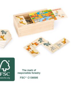 Dieses Dominospiel aus robustem, FSC 100%-zertifiziertem Holz mit lustigen Safari-Tieren bietet eine Menge Spielspaß, ein Legler small foot Markenprodukt...