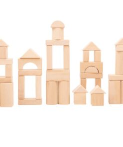 Natürliches Spiel mit natürlichen Bausteinen, Holzbausteine Natur aus naturbelassenem Holz, 50er-Pack im praktischem Beutel, Legler small foot Markenprodukt