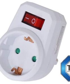 1 Schuko-Steckdose mit Schalter, abgedeckte Schutzkontakte, technische Daten: 250V / 16A / max. 3500W, TÜV geprüfte Markenware: Filmer...