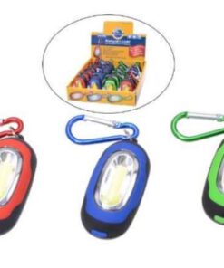 Licht als Schlüsselanhänger, 1W COB-LED, Helligkeit: 50 Lumen, 3 Leuchtstufen, mit Karabinerhaken und Magnet, inkl. 2x CR2032 Batterien, Marke: Filmer...