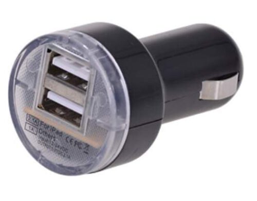 USB Adapter mit 2 x USB Anschluß, zum Aufladen von Smartphones und Tablets, für 12 V-Steckdose, Eingangsspannung: DC 12V-24V...