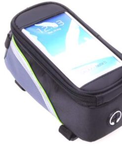 Fahrradtasche & Handyhalterung zur Befestigung am Lenker mit drei Klettverschlussbändern, schnelle und leichte Montage, für Telefone bis zu 160 x 90 mm