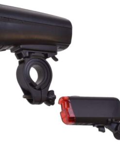 Fahrrad LED-Beleuchtungs-Set, 1W 30 LUX, 2 Helligkeitsstufen, Ein-/Aus-Schalter, Haltevorrichtung, Batteriekontroll-Leuchte, inkl. Batterien, Prüfzeichen...