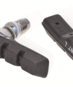 V-Brakes Bremsschuhe• für Alu- und Stahlfelgen, mit Gewindebefestigung, für die versetzte Montage, Farbe: schwarz, Material: Metall/Gummi
