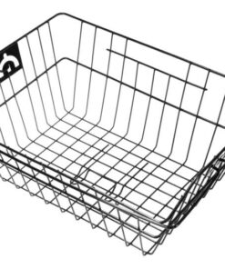 Fahrrad Korb City, für die Gepäckträgermontage, zwei Halteklauen, stabiler Tragebügel, Inhalt: 22 Liter, Farbe: schwarz, Material: Metall, Maße: 400 x 310 x 180 mm...