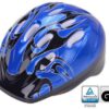 Kinderhelm mit Insektenschutz für Radfahrer Kopfumfang 52 – 56 cm – einstellbar, TÜV/GS schwarz blau 52-56 cm, Material: PVC/EPS...