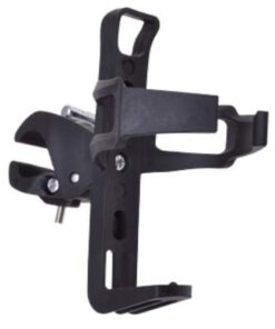 Trinkflaschenhalter für handelsübliche Trinkflaschen 0,5 L und einem Durchmesser von bis zu 7 cm, Montage mittels Halter am Lenker oder an Befestigungslöcher am Rahmen.