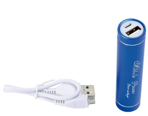 Notladegerät Power Bank, ein externer Akku aus Aluminium mit integrierter Lithiumbatterie (2000mAh) zum vollständigen Aufladen eines Smartphones...