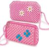 Zwei perlenbesetzte Kinder-Handtaschen für alle kleinen Ladies, Perlentaschen mit feinem Blumenmotiv, Reißverschluss, und Perlenschlaufe...