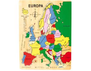 Mit diesem Europa-Puzzle aus Holz wird auf spielerische Weise Europa kennengelernt, ideal für Schulkinder geeignet, Markenprodukt von Legler small foot...