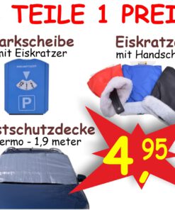 FROSTSCHUTZ 3 in 1: Eiskratzer, Parkscheibe, Thermodecke