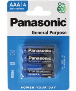 Batterie 4er Pack Panasonic General Purpose, Zellengröße: AAA (Micro), Spannung: 1,5 Volt, General Purpose System: Zn/C, IEC-Bezeichnung: R03,...