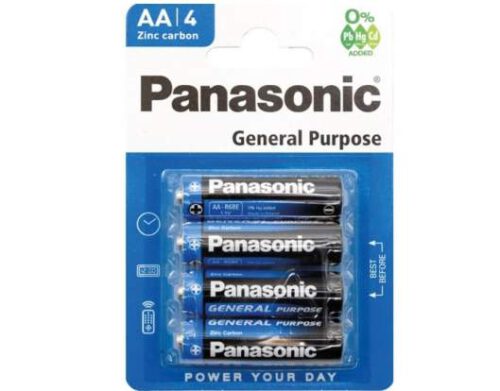 4er Pack Batterie Panasonic R6 Mignon, General Purpose, Zellengröße: AA (Mignon), Spannung: 1,5 Volt, General Purpose System: Zn/C,...