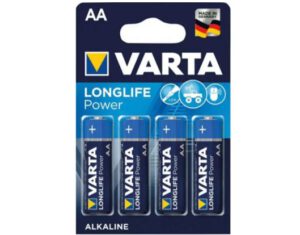 Für Geräte mit hohem Energiebedarf, VARTA LONGLIFE Power Batterie Mignon AA LR 6, high energy Alkaline, 4er Pack, , MHD 12. 2031, Made in Germany!