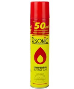 Universal Feuerzeuggas für alle Feuerzeuge geeignet, Inhalt: 300ml, Gasart: Butangas, inkl. 4 Adapter im Deckel, Marke: RSonic.