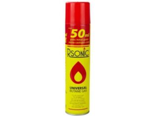 Universal Feuerzeuggas für alle Feuerzeuge geeignet, Inhalt: 300ml, Gasart: Butangas, inkl. 4 Adapter im Deckel, Marke: RSonic.